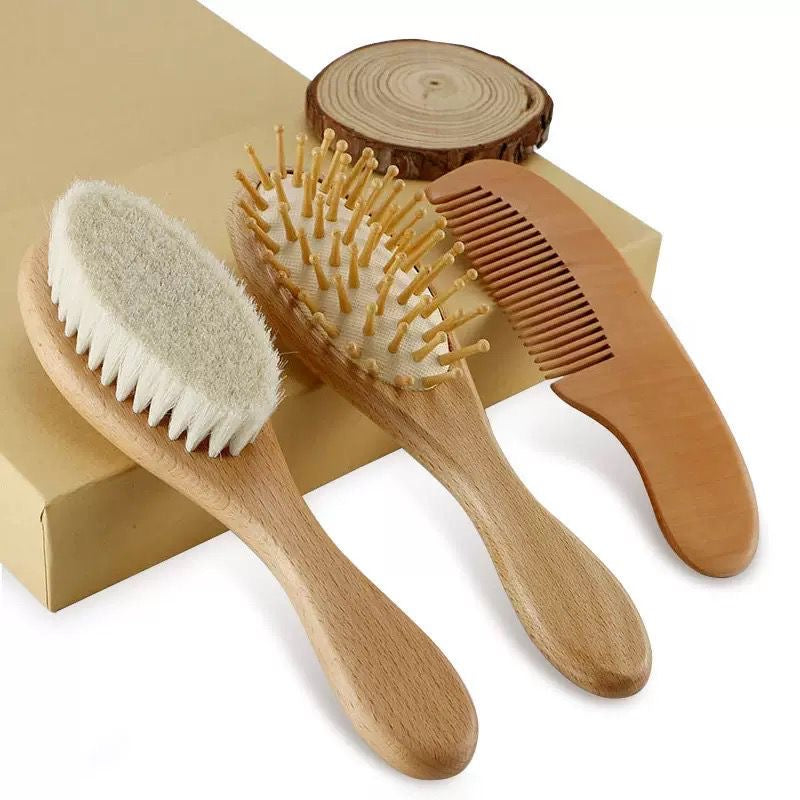 Baby Hair Brush and Comb Set x3 - baby scalp massager