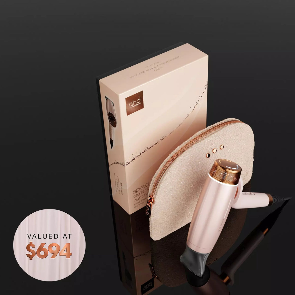 GHD SPEED IONIC HAIR DRYER FESTIVE GIFT SET IN CASHMERE BEIGE
