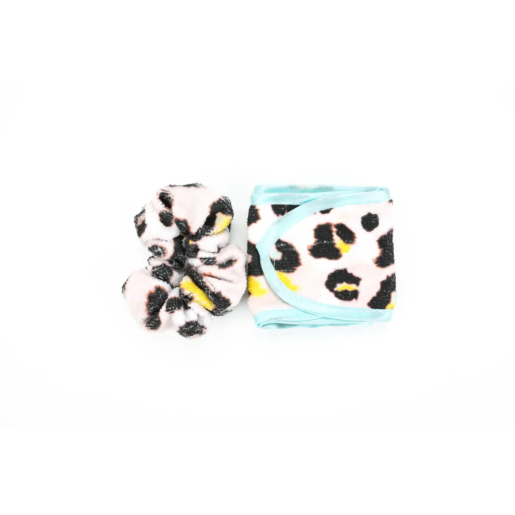 Lemon Lavander high & dry DUO - Scrunchie & Headband HAPPY CHEETAH