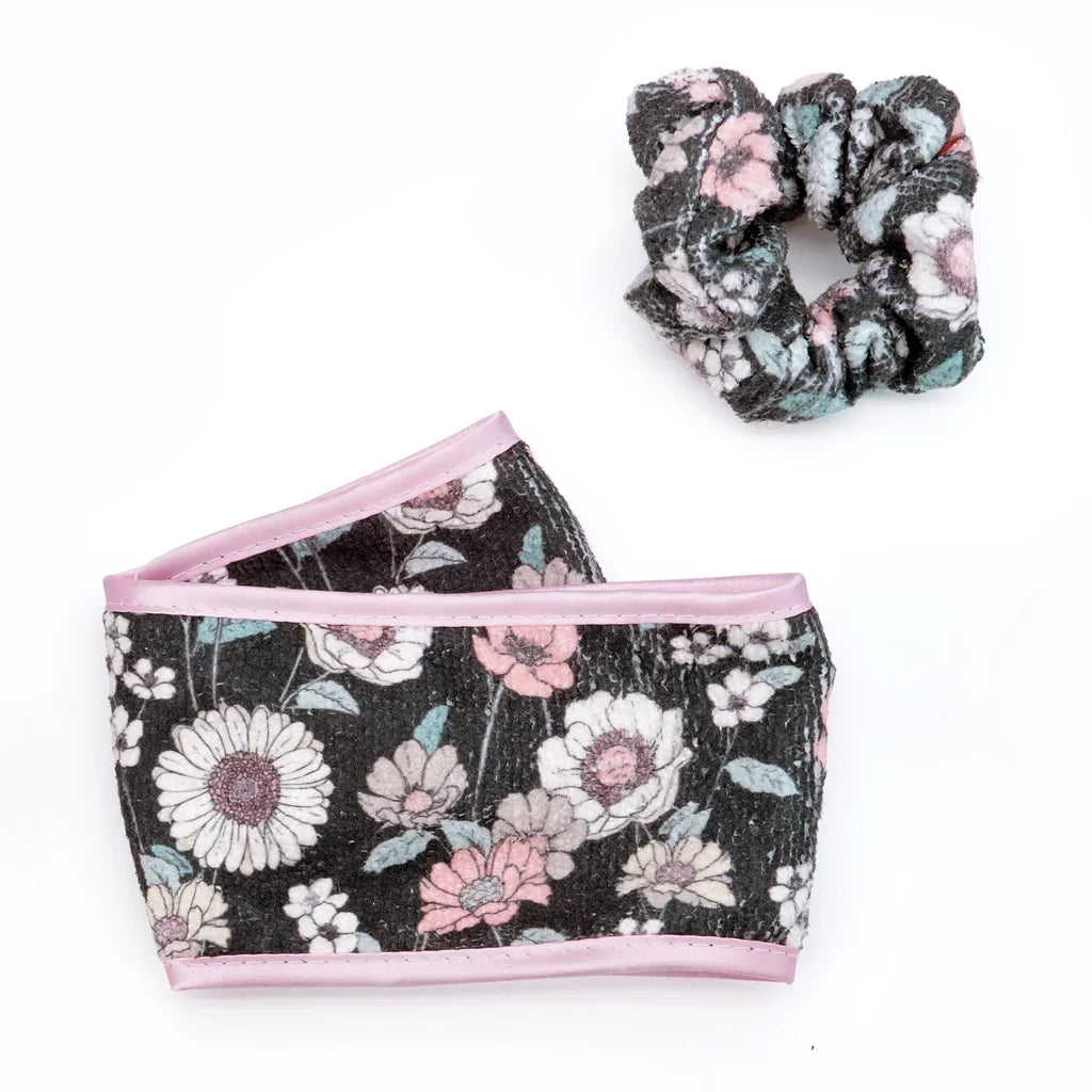 Lemon Lavander high & dry DUO - Scrunchie & Headband FLORAL PRINT