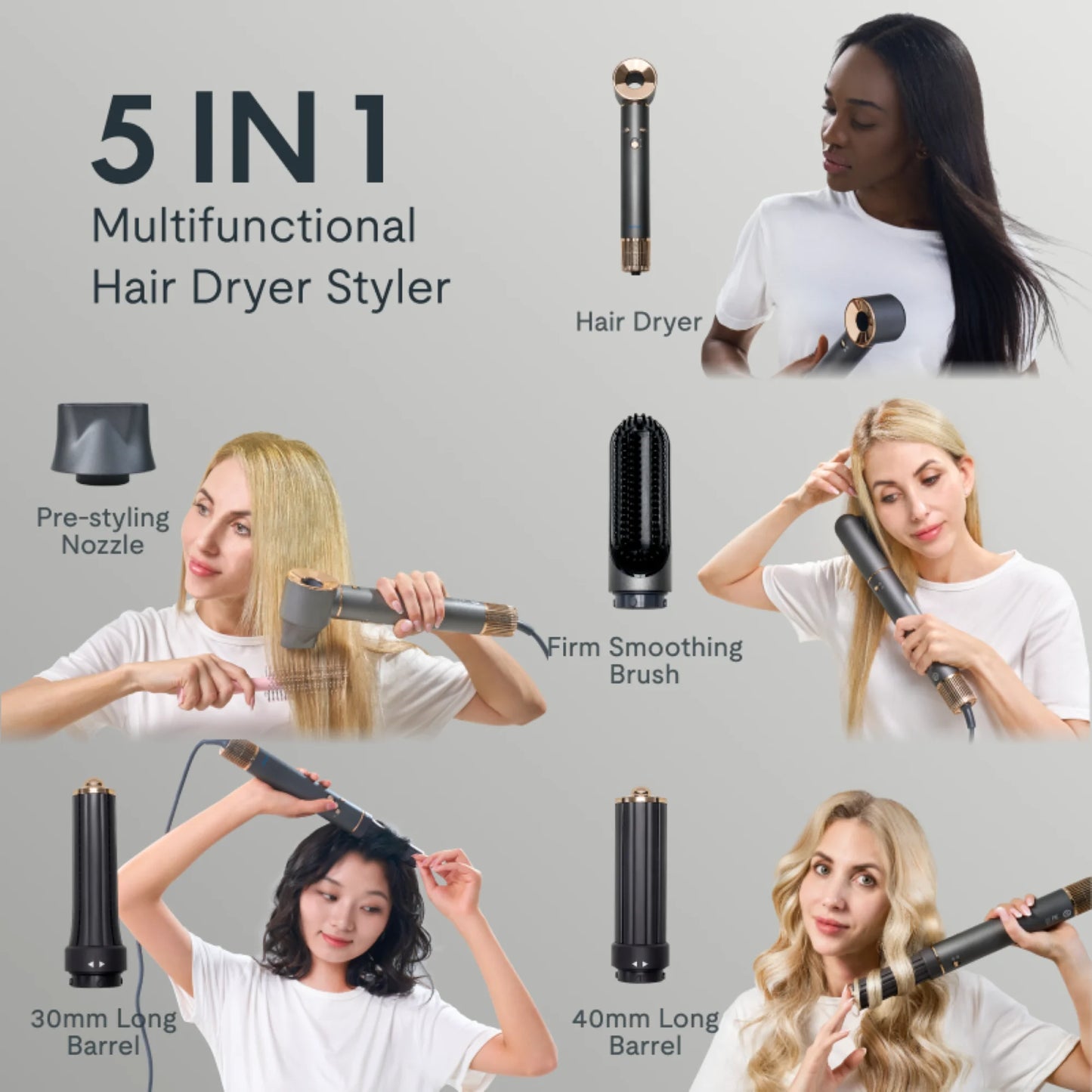 Multi-Functional Styling - Hairdryer 5 in 1