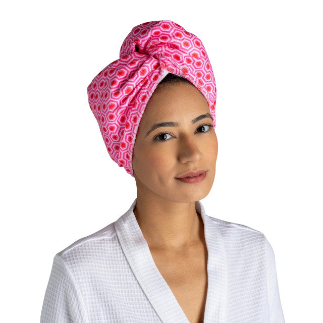 Lemon Lavender - Plot twist - Microfiber turbo towel - HOT PINK