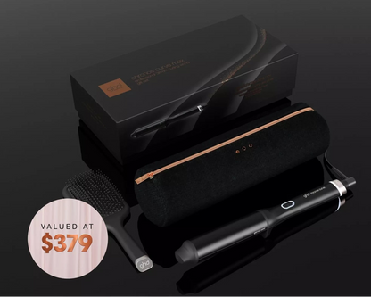 GHD CHRONOS CURVE MAX WAND (LARGE 38MM BARREL) FESTIVE GIFT SET IN BLACK