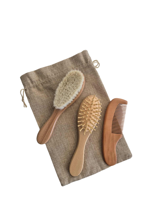 Baby Hair Brush and Comb Set x3 - baby scalp massager