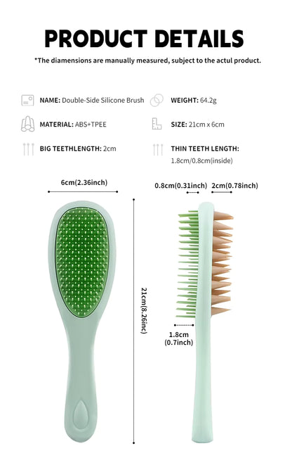 Double Side Silicone Shampoo Massage Scalp Brush