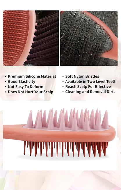 Double Side Silicone Shampoo Massage Scalp Brush