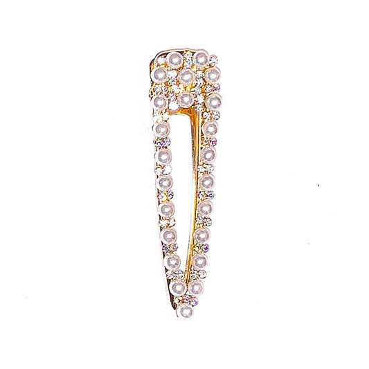 Scattered Pearls & Crystals Outline Hair Clip
