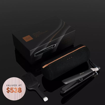 GHD CHRONOS HAIR STRAIGHTENER FESTIVE GIFT SET IN BLACK