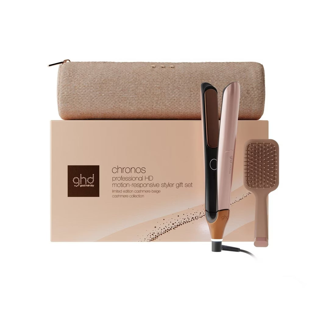 GHD CHRONOS HAIR STRAIGHTENER FESTIVE GIFT SET IN CASHMERE BEIGE 4.7/5