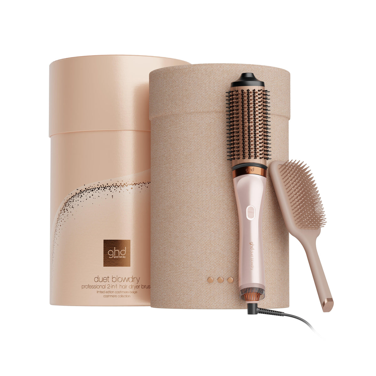 GHD DUET BLOWDRY HAIR DRYER BRUSH FESTIVE GIFT SET IN CASHMERE BEIGE