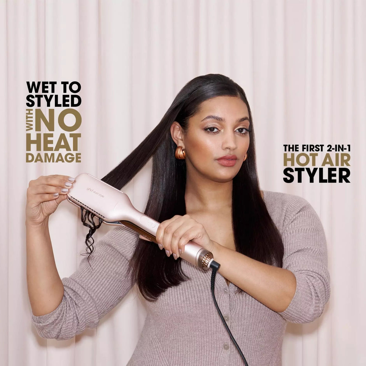 GHD DUET STYLE HOT AIR STYLER FESTIVE GIFT SET IN CASHMERE BEIGE