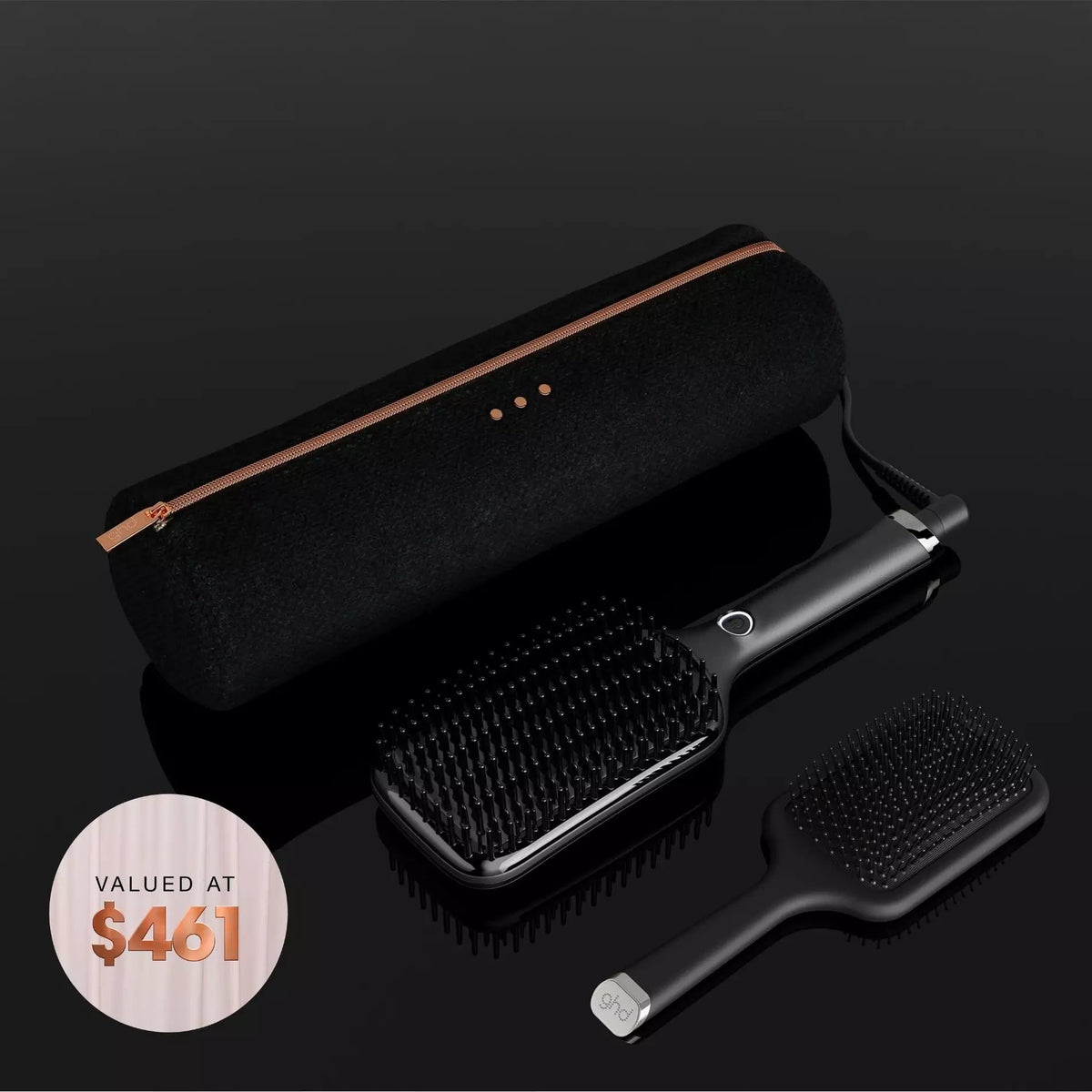 GHD GLIDE+ MAX HOT BRUSH FESTIVE GIFT SET IN BLACK