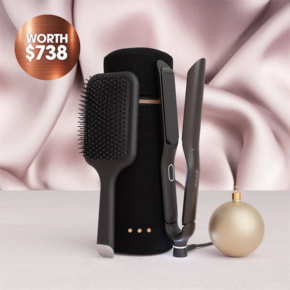 GHD SCULPT INTERACTIVE HAIR STRAIGHTENER FESTIVE GIFT SET IN BLACK