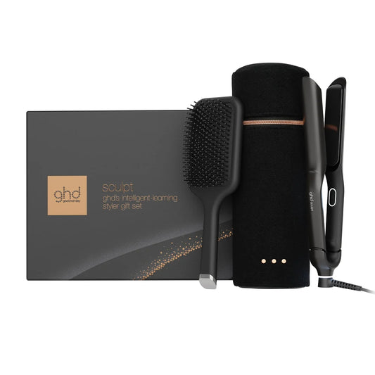 GHD SCULPT INTERACTIVE HAIR STRAIGHTENER FESTIVE GIFT SET IN BLACK