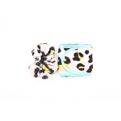 Lemon Lavander high & dry DUO - Scrunchie & Headband HAPPY CHEETAH