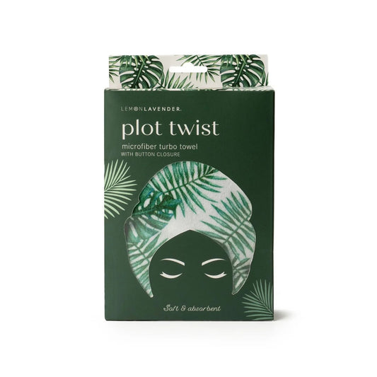 Lemon Lavender - Plot twist - Microfiber turbo towel - GREEN PALM