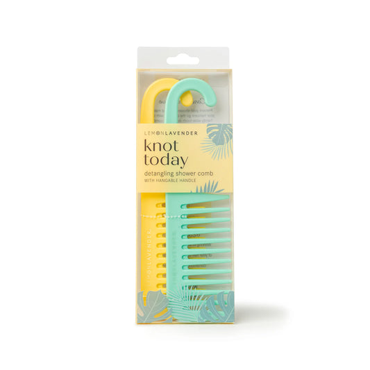 Lemon Lavender Knot Today Shower Comb Duo - Mint & Yellow