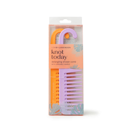 Lemon Lavender Knot Today Shower Comb Duo - Purple & Orange