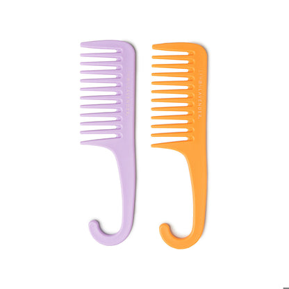 Lemon Lavender Knot Today Shower Comb Duo - Purple & Orange