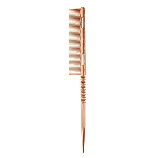 Threaded Handle Tail Aluminum Comb - Rose gold