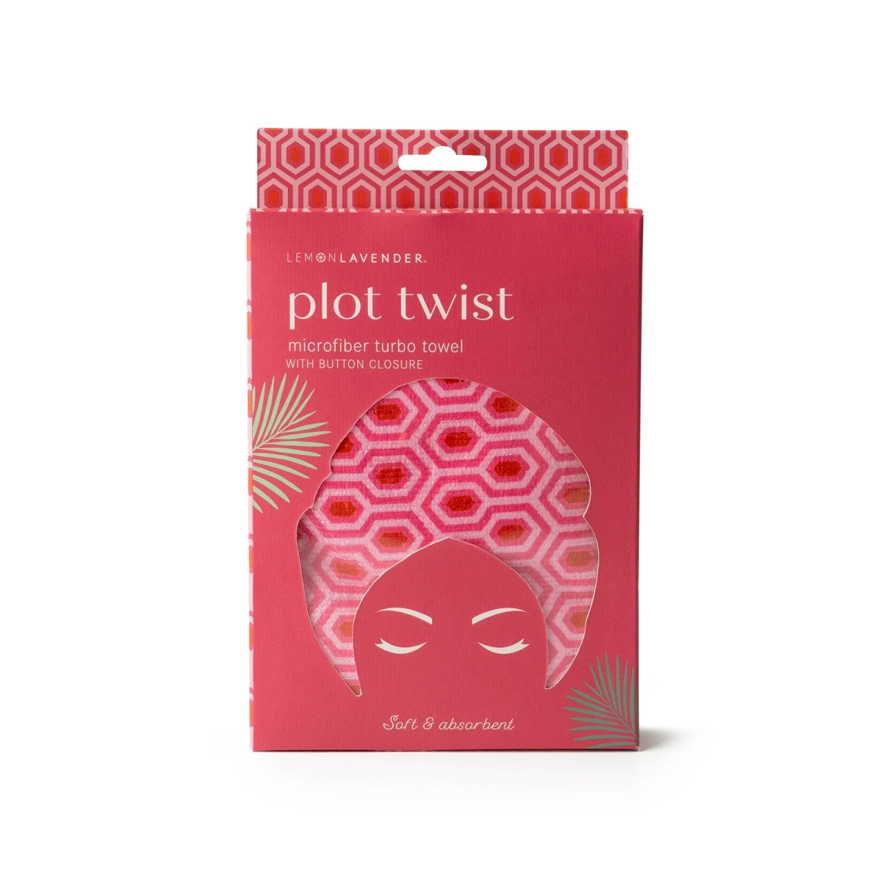 Lemon Lavender - Plot twist - Microfiber turbo towel - HOT PINK