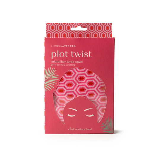 Lemon Lavender - Plot twist - Microfiber turbo towel - HOT PINK