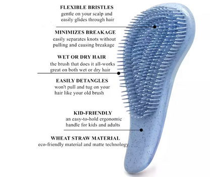 Wheat Straw Hair Massage Brush - Natural color