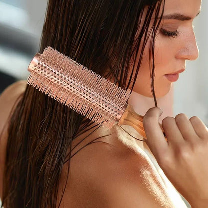 Rose Gold Round Wood Hair Brush 20mm