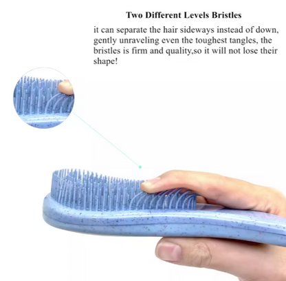 Wheat Straw Hair Massage Brush - Natural color