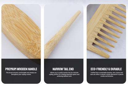 Wooden comb - bamboo wide