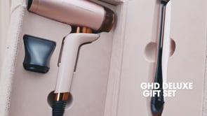 GHD DELUXE HAIR DRYER AND STRAIGHTENER GIFT SET IN CASHMERE BEIGE