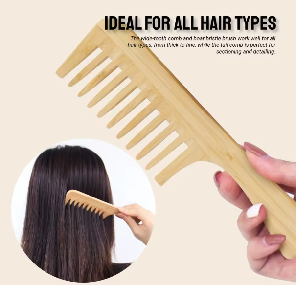 Wooden comb - bamboo wide